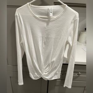 NWOT tie front rib knit long sleeve